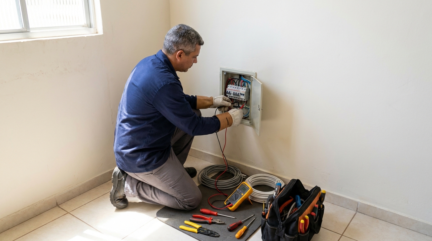 Eletricista em atendimento residencial em Feira de Santana-BA